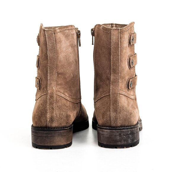 Naturalizer Women Tynner Brown Suede Zip Winter Strap Ankle Boots sz 7 - Picture 3 of 8